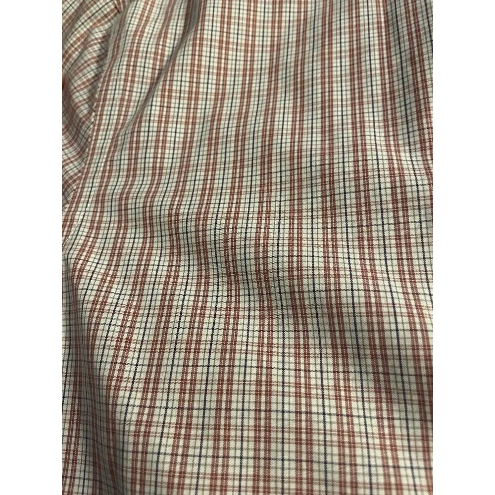 Banana Republic Long Sleeve Button Up Shirt Orange Blue Plaid Slim Medium JBHS